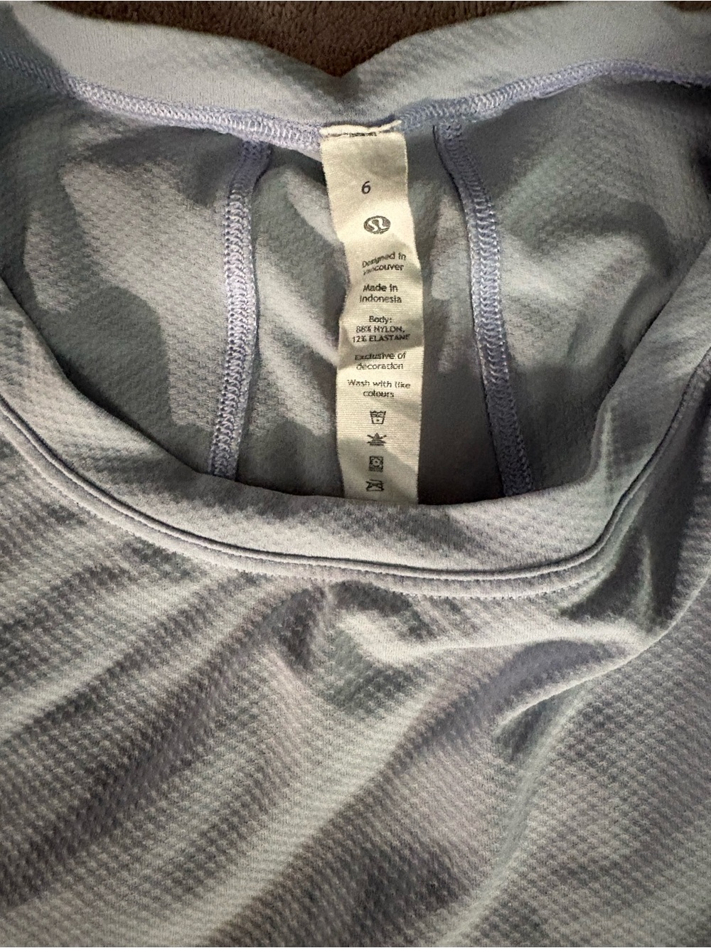 lululemon athletica Pale Blue Cropped Crewneck Shirt - Picture 2 of 4